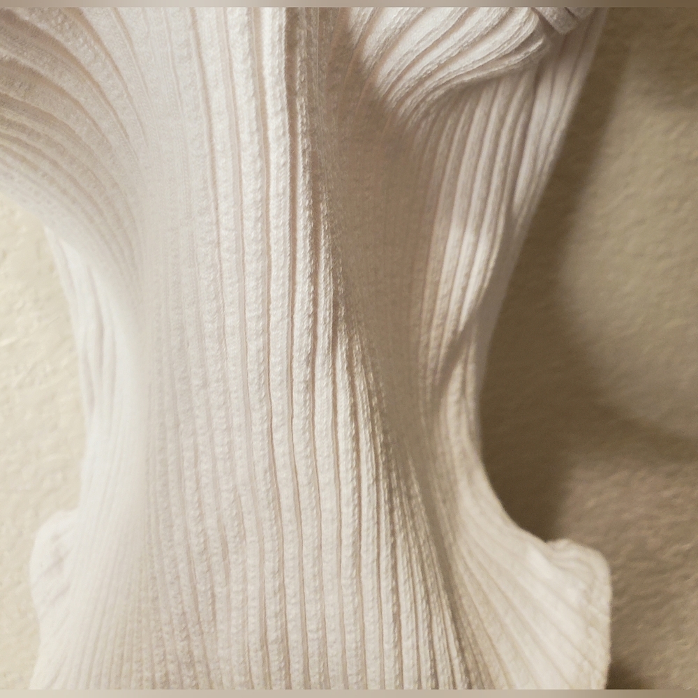 Zara Ribbed Knotted Front Bodysuit in Pearl White - Picture 7 of 8